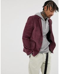 ASOS Cord Relaxed Slim Blazer - Purple