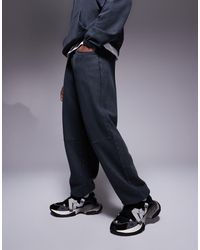 ASOS - Joggers Negro Lavado Extragrandes Con Pespuntes En Contraste De -Gris - Lyst