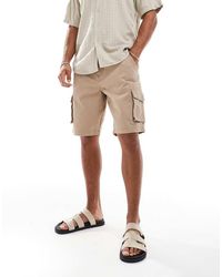Threadbare - Cotton Twill Longline Cargo Shorts - Lyst