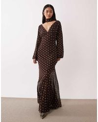 Pretty Lavish - Mesh Scarf Detail Maxi Dress - Lyst