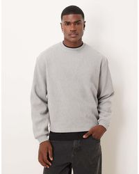 ASOS - Relaxed Boxy Ribbed Sweatshirt - Lyst