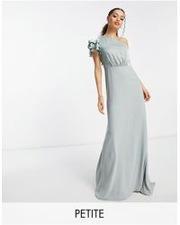 TFNC London - Tnfc Petite Bridesmaid Ruffle Shoulder Maxi Dress - Lyst