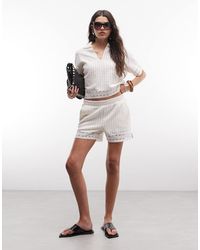 AllSaints - Elma Co-ord Crochet Detail Shorts - Lyst