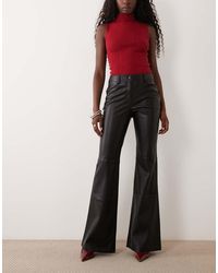 Mango - Flared Faux Leather Trouser - Lyst
