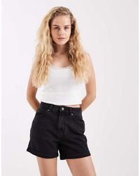 Vero Moda - Loose Denim Shorts With Turn Up - Lyst