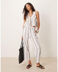 Iisla & Bird - Stripe Beach Loose Fit Trouser Co-ord - Lyst