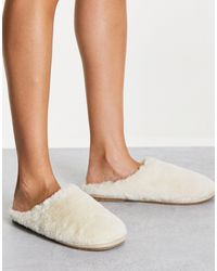 Vero Moda Furry Slippers - White