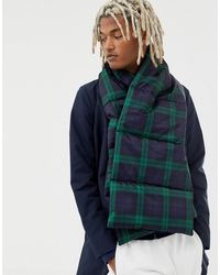 ASOS – karierter, wattierter Schal - Schwarz
