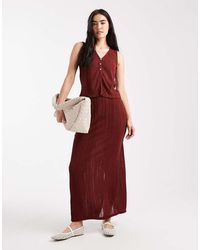 Vero Moda - Self Stripe Knitted Skirt Co-ord - Lyst