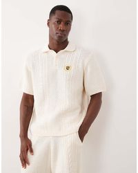 ASOS - Relaxed Knitted Cable Polo With Embroidery Co-ord - Lyst