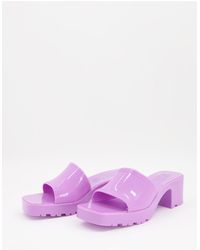 Bershka Jelly Heeled Sandal - Purple
