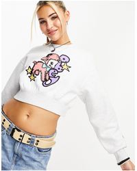 Obey - Animal Print Cropped Sweat - Lyst