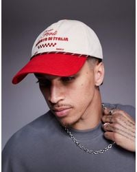 ASOS - Gorra Blanca Con Visera En Contraste Y Detalle De Bordado Y Cordón De - Lyst