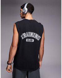 4505 - Back Print Oversized Heavyweight Cotton Training Tank With Quick Dry Finish - Lyst