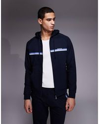 BOSS - Boss Bodywear Authentic Logo Stripe Lounge Hoodie - Lyst