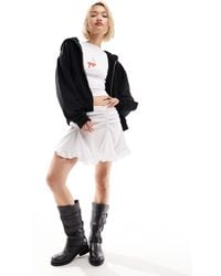 Weekday - Suzi Mini Skirt With Ruche Detail And Frill Hem - Lyst