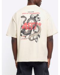 River Island - Oversized Fit Snake Graphic T-shirt - Lyst