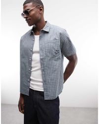 Huf - Star Logo Micro Check Shirt - Lyst