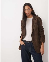 Barneys Originals - Goat Suede Blazer Jacket - Lyst