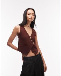 ASOS - Jersey Twill Asymmetric Waistcoat Top - Lyst