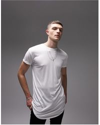 TOPMAN – lang geschnittenes t-shirt - Weiß