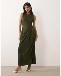 ASOS - Plisse Sleeveless Wrap Tie Front Maxi Dress - Lyst