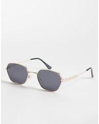 ASOS - Metal Square Sunglasses With Polarised Lens - Lyst