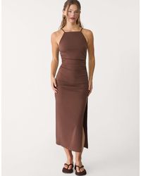 Stradivarius - – neckholder-midikleid - Lyst