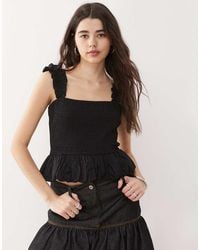 Collusion - Woven Shirred Cami Top With Bubble Hem - Lyst