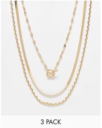 TOPSHOP - Nala 3-pack Mixed Necklaces - Lyst