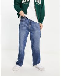 Hollister - Jeans extra larghi effetto invecchiato lavaggio scuro vintage - Lyst