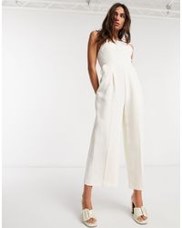 topshop white denim playsuit