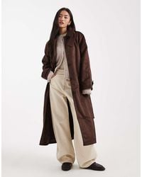 ASOS - Faux Suede Funnel Neck Trench Coat - Lyst