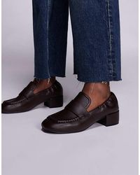 Public Desire - Kelsy Block Heel Loafers - Lyst