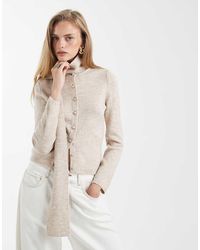 ASOS - Knitted Scarf Detail Cardigan - Lyst
