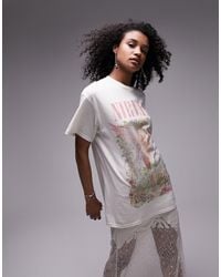 TOPSHOP - Graphic Licence Nirvana Forest Print Oversized Tee - Lyst