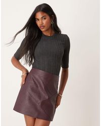 Mango - High Neck Fine Rib Top - Lyst