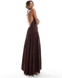 Pull&Bear - – gestuftes maxikleid - Lyst