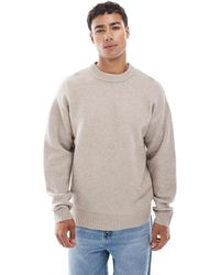 Jack & Jones - Pull oversize en maille duveteuse - beige - Lyst