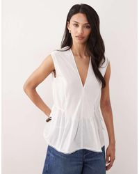 ARKET - Cinched Peplum Sleeveless Top - Lyst