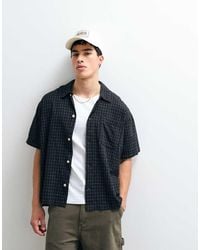 Jack & Jones - Linen Blend Cropped Short Sleeve Check Shirt - Lyst