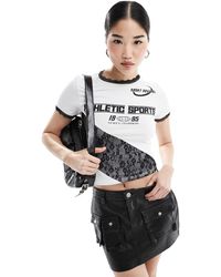 ASOS - Sporty Football Baby Tee With Lace Detail - Lyst