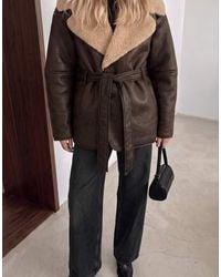 NA-KD - Oversized Belted Bonded Jacket - Lyst