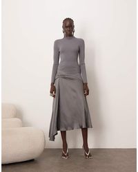 ARRANGE - Long Sleeve Hybrid Knit Midi Dress - Lyst