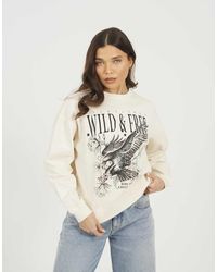 Brave Soul - Acid Wash Graphic Print Sweatshirt - Lyst