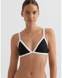 Oysho - Contrast Trim Triangle Bikini Top - Lyst