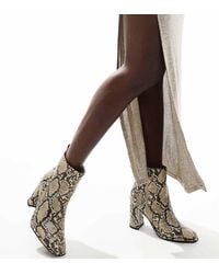 London Rebel - London Rebel Maddie Wide Fit Block Heel Ankle Boots - Lyst