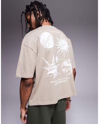 ASOS - Boxy Oversized T-shirt With Celestial Graphic - Lyst