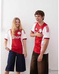 adidas Originals - Camiseta Roja Y Blanca De La Primera Equipación Del Ajax De La Temporada 25/26 De Adidas Football - Lyst