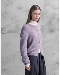 Monki - Cardigan Lilla Con Bottoni Sul Davanti - Lyst